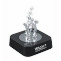 Silver Magnetic Baseball Sculpture Block w/ Black Magnetic Base